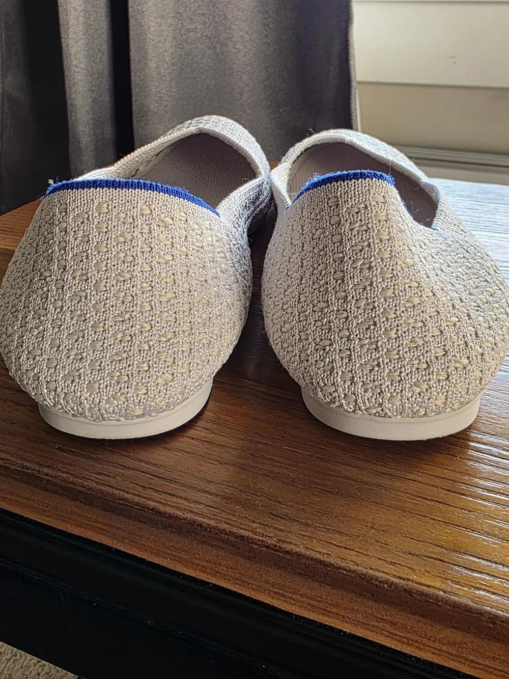 Rothy's The Flat Knit Ballet Flats Light Gray Women's Size 7.5 Comfortable Washa